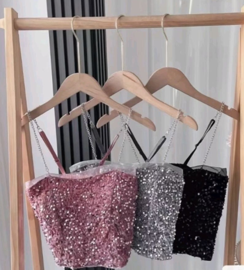 Glitzy Blitzy Sequin String Top