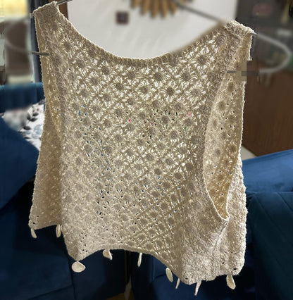 Off-White Crochet Kit Bohemian Half Shrug