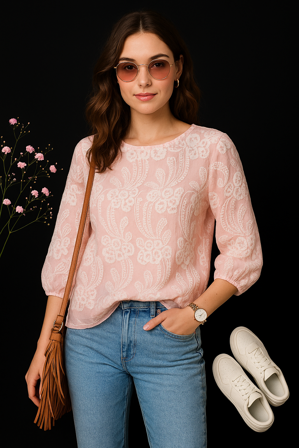 Chikankari Georgette Tunic Top