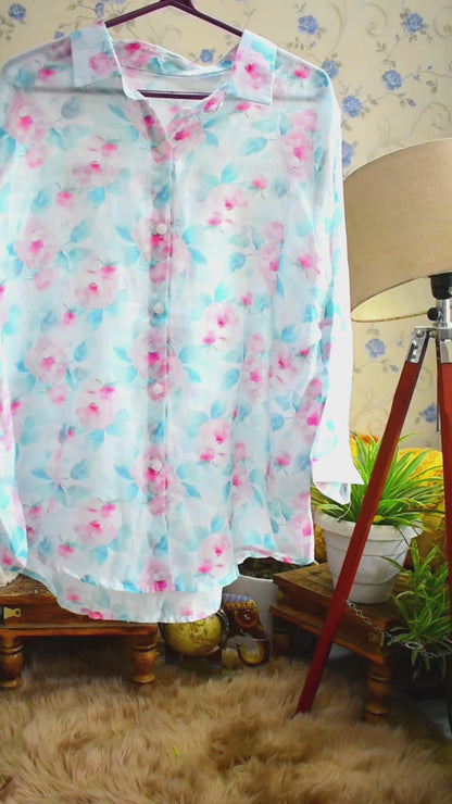 Floral Printed Pure Cotton Summer Loose Shirt