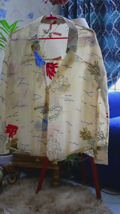 Garden Scribble Loose Shirt