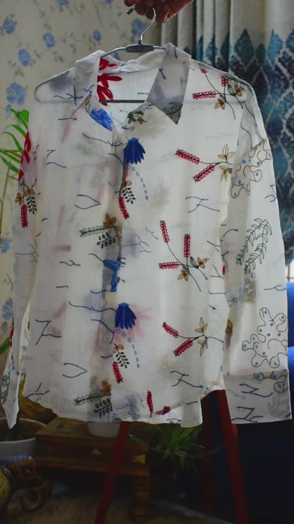 Garden Scribble Loose Shirt