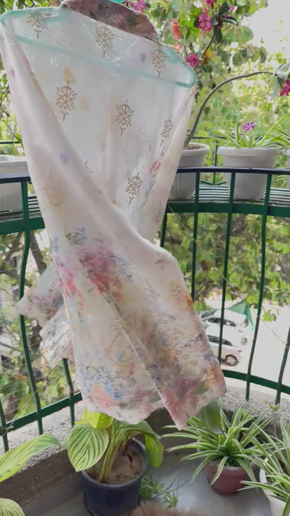 Garden Tissue Organza Cutwork Embroidered Full Sleeve Shirt