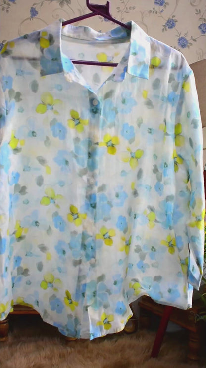 Floral Printed Pure Cotton Summer Loose Shirt