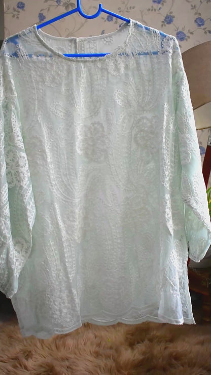 Chikankari Georgette Tunic Top