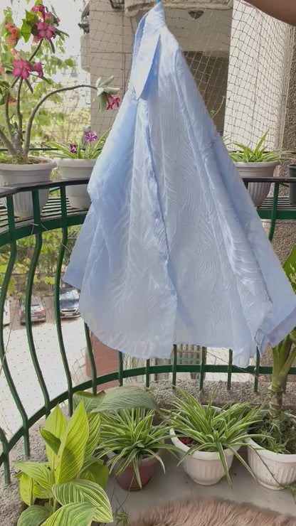 Chiknkari Ruffled Shadow work Organza Loose Shirt