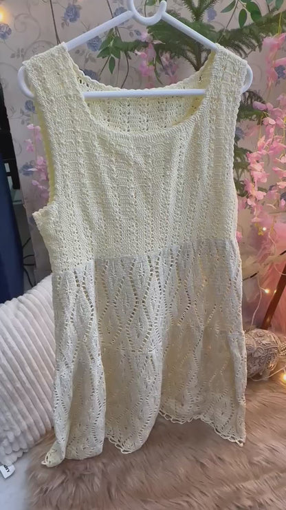 Cream Crochet Frock