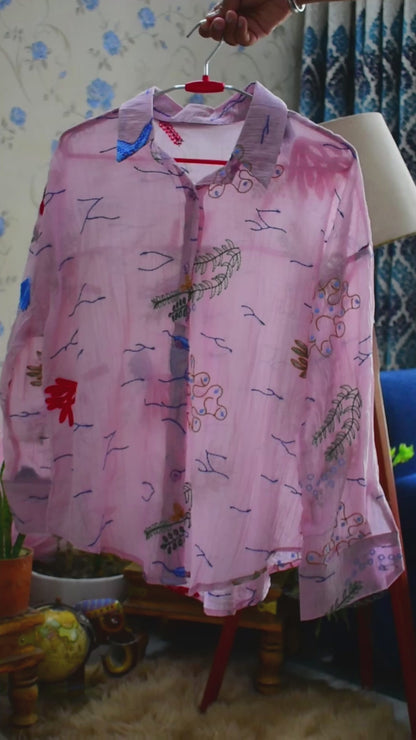 Garden Scribble Loose Shirt