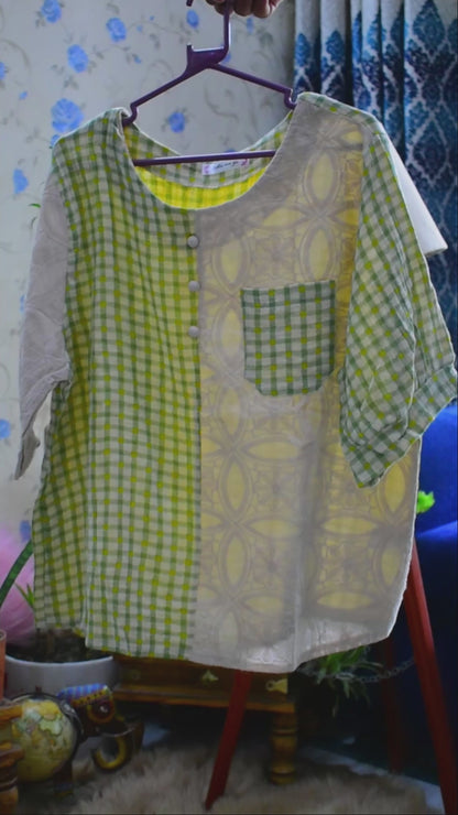 Checked & Stiched Top