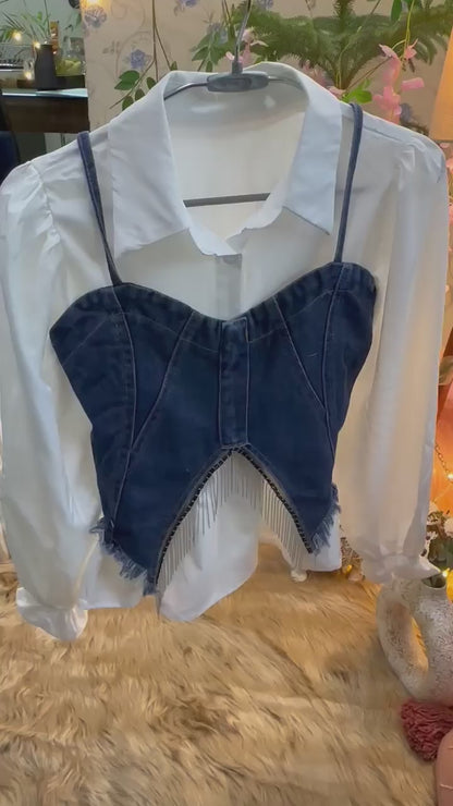 Denim Corset Designer Shirt